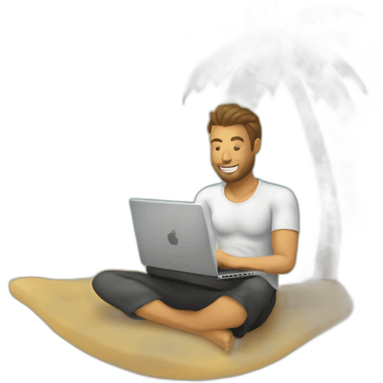 digital-nomad-working-at-beach emoji