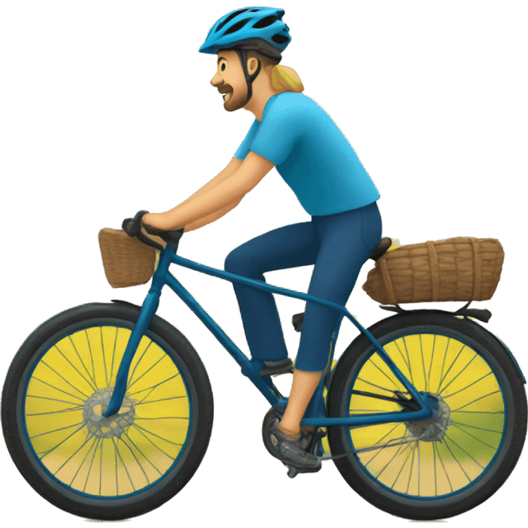 una bici andando por la montana emoji