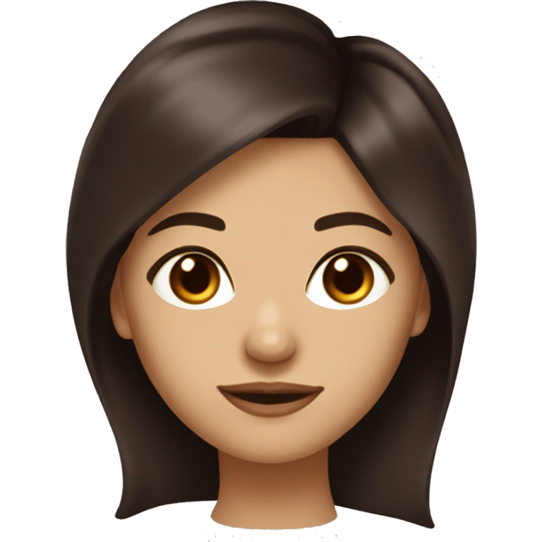 Dark brown medium length hair and mahogany brown eye woman  emoji