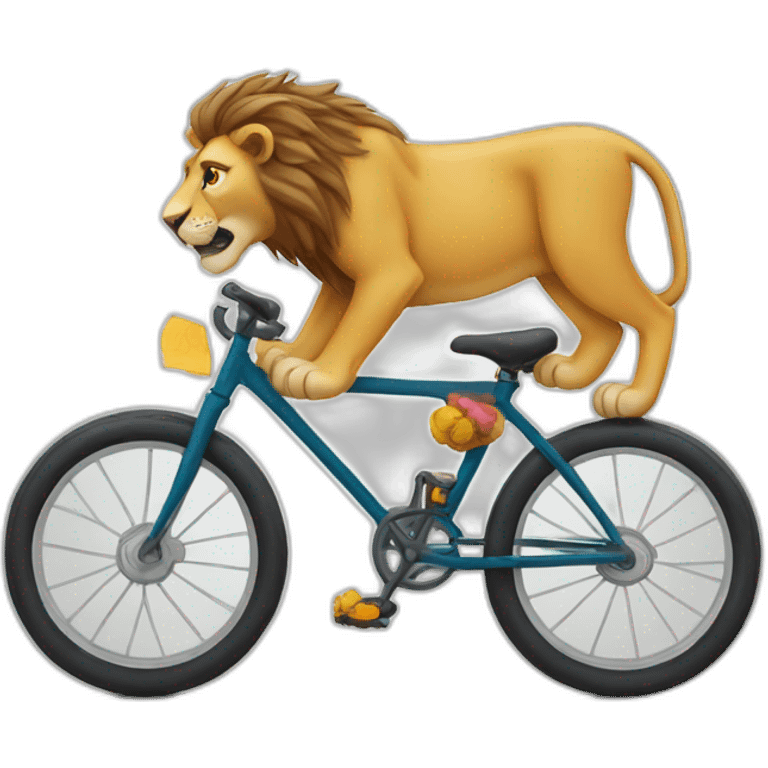 Lion qui fait du vélo emoji