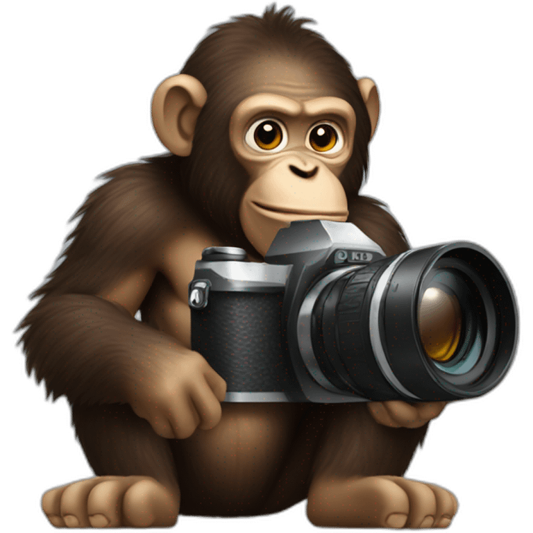 ape holding a camera emoji