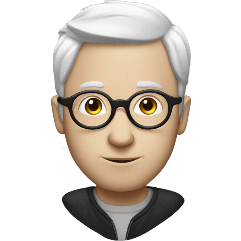 White guy with circle glasses and side part Poetry writing  emoji