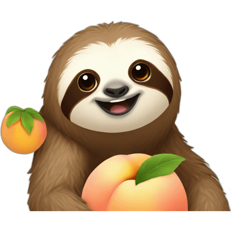 Sloth with peach emoji