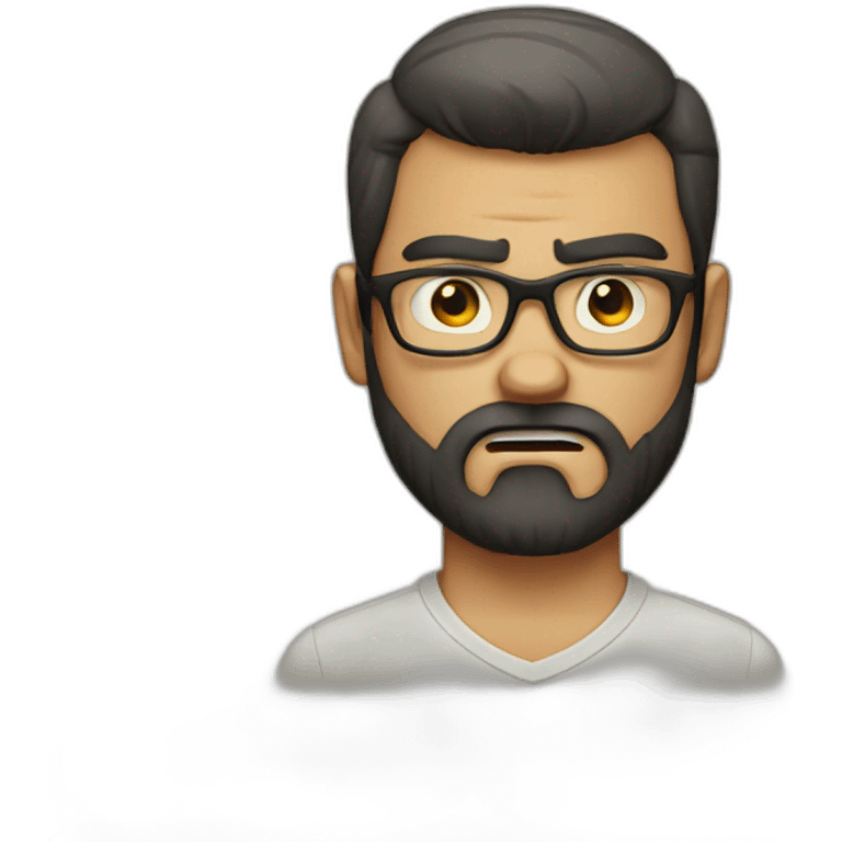 So angry a bearded guy with glasses emoji