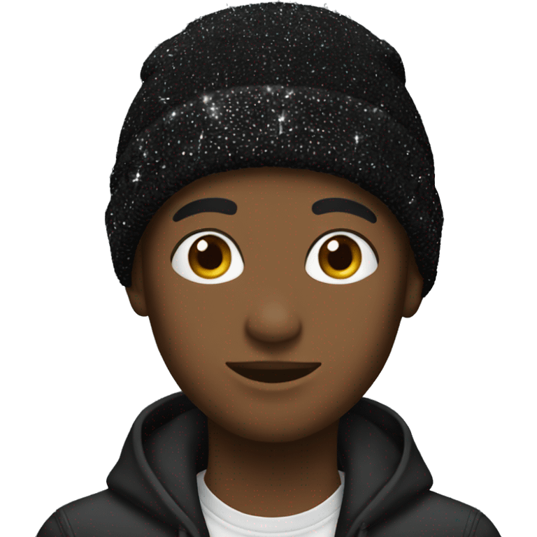 Black glittery beanie emoji