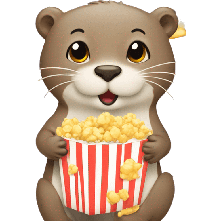 Otter eating popcorn emoji