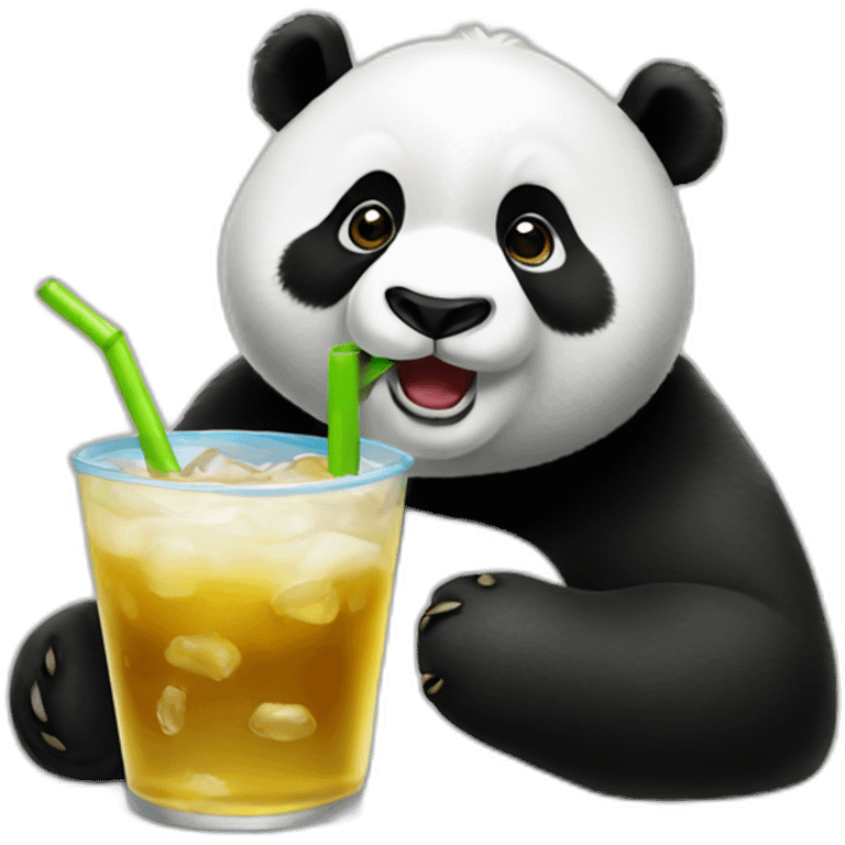 panda drinks emoji