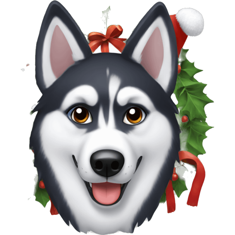 christmas husky emoji