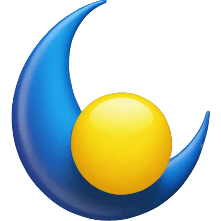 Blue crescent next to a yellow orb sphere emoji