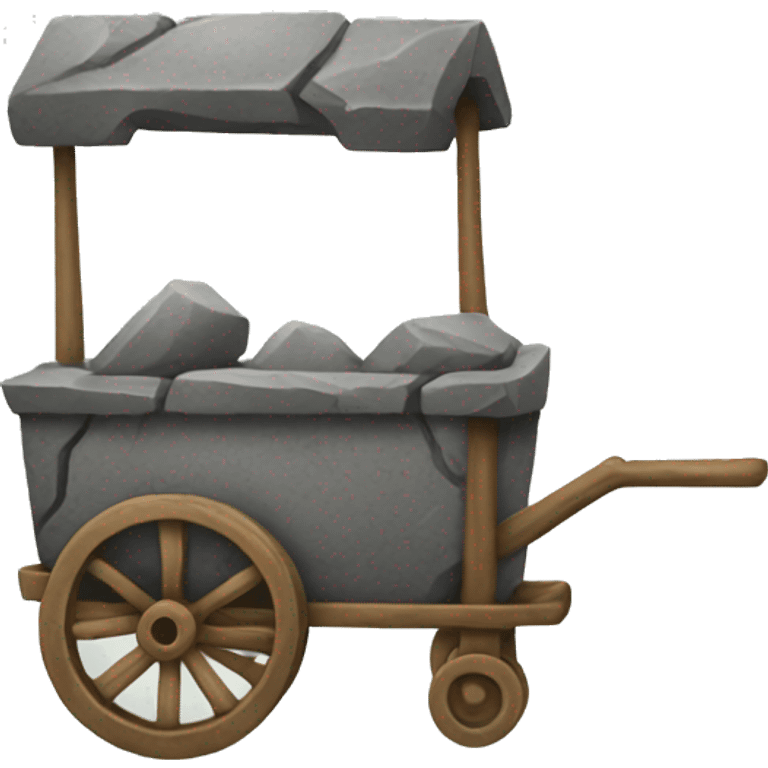 Cart with stone emoji