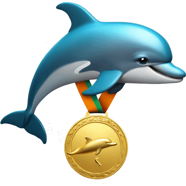 Gold medal with Dolphin emoji