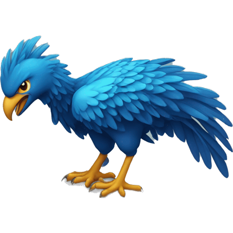 phenix bleu de face emoji