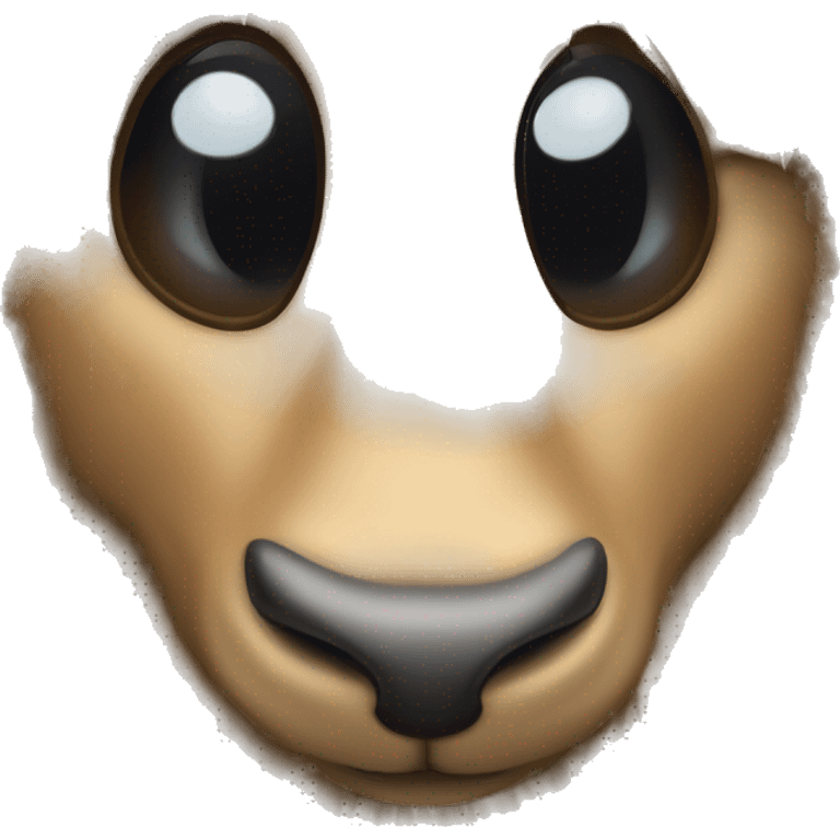 peeping happy smiling dark chamois front face with hooves emoji