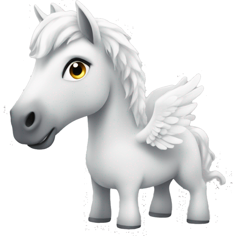 A white pegasus with a short mane emoji