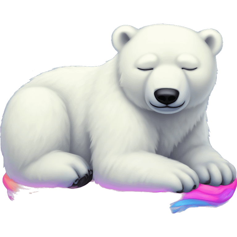 lisa frank neon sleeping polar bear full emoji