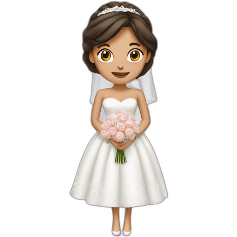 Fille brune mariage emoji