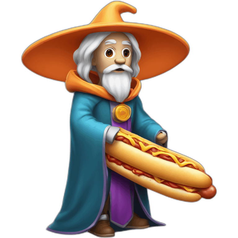 cool space wizard with hotdog emoji