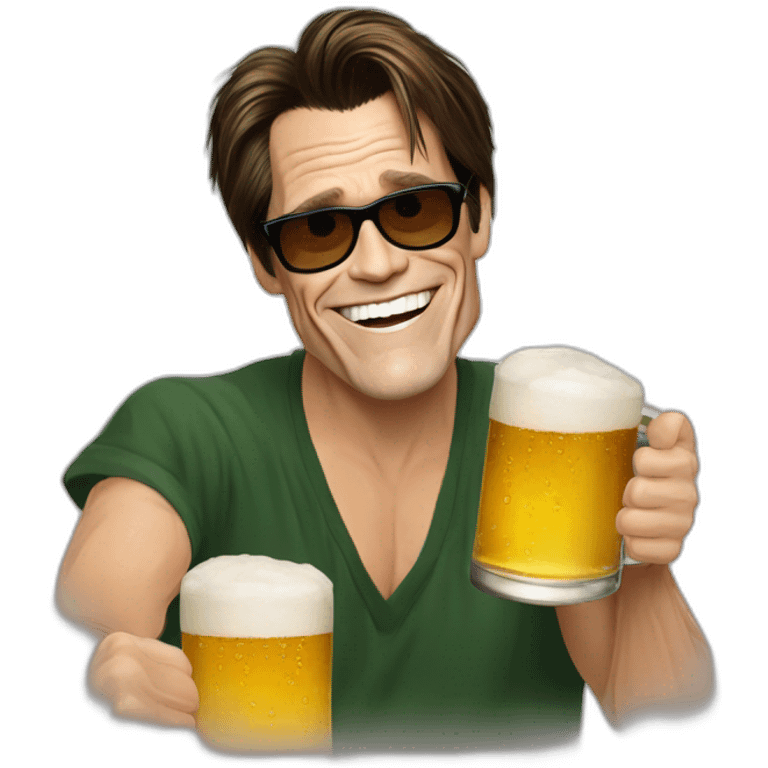 Jim Carrey buvant un bière emoji