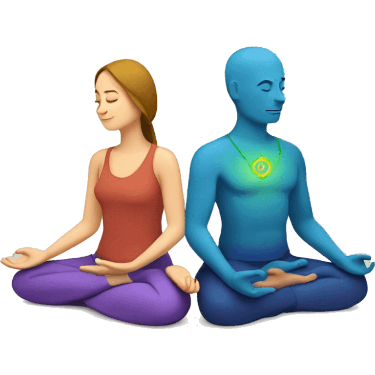 Chakra woman and man meditating  emoji