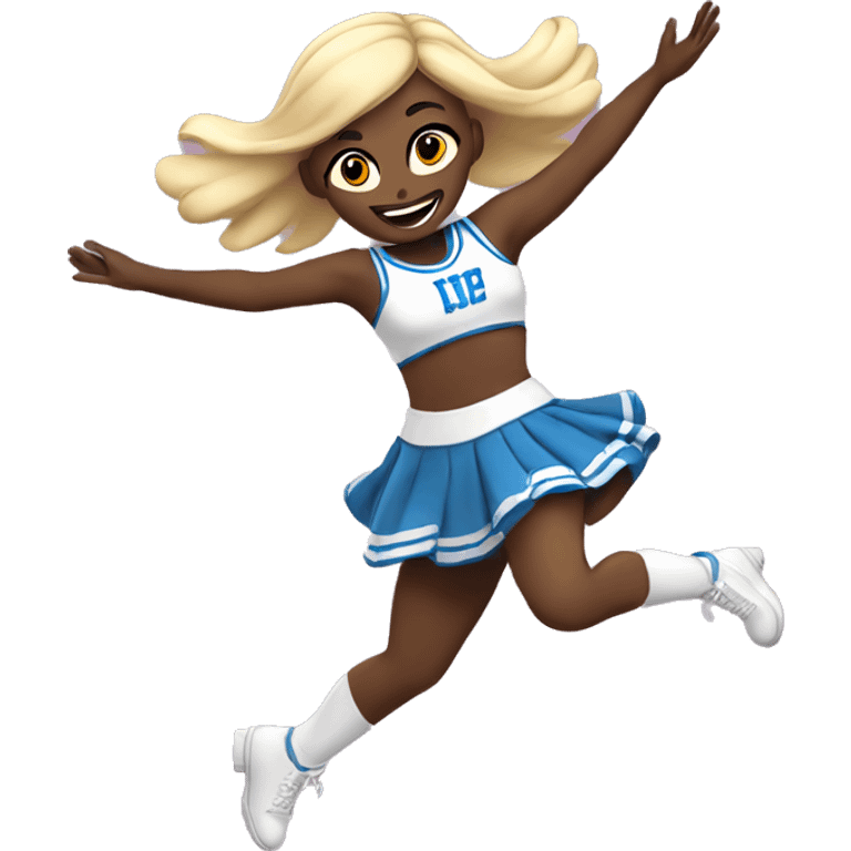 pale Cheerleader flying with bases underneath  emoji