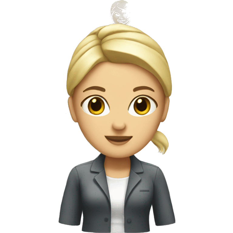 blond therapist with hair in bun emoji