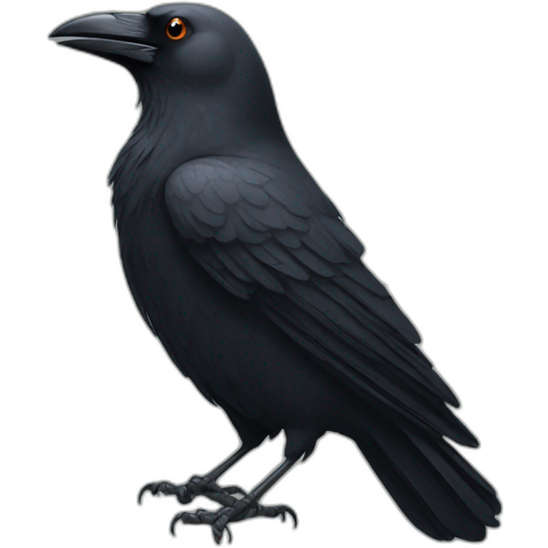 Crow with branch in its beak  emoji