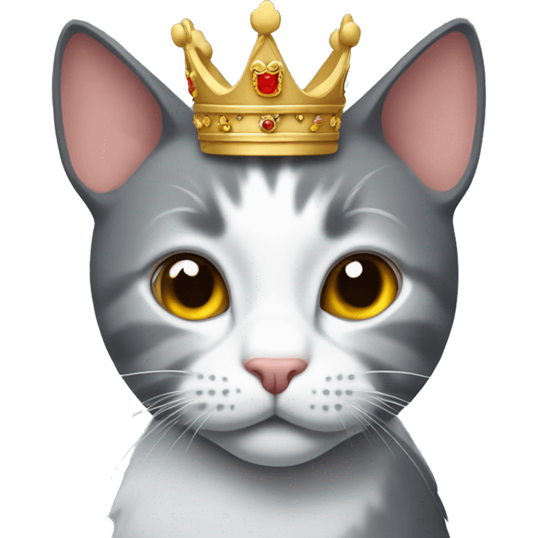 Un gato con una corona de rey emoji