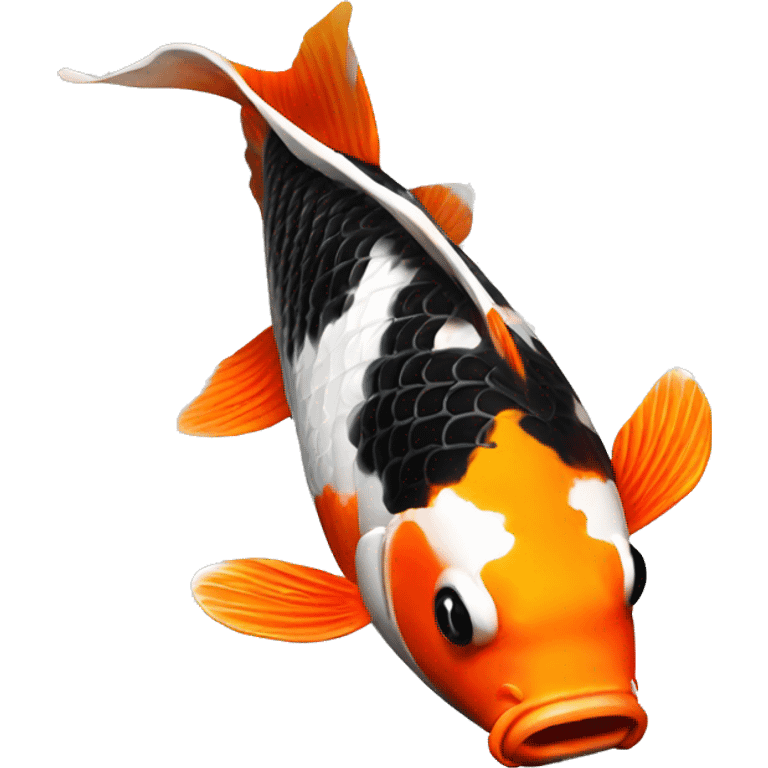 Black + Orange + White realistic koi fish  emoji