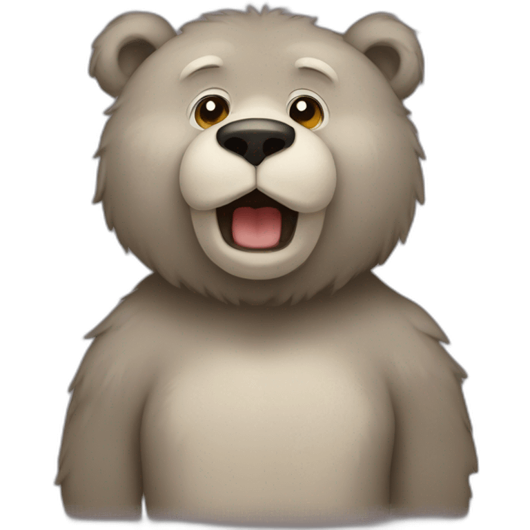 Chat sur un ours emoji