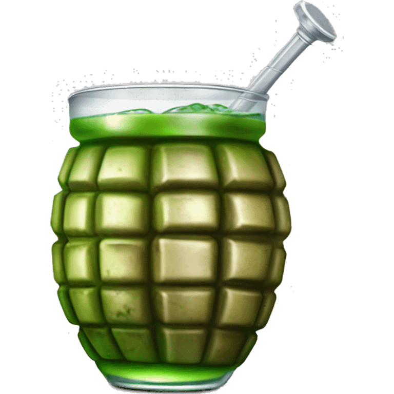 Realistic new orleans hand grenade cocktail drink isolated.  emoji