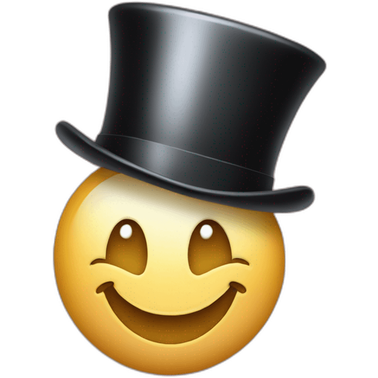 A buttocks with a top hat, smiling emoji