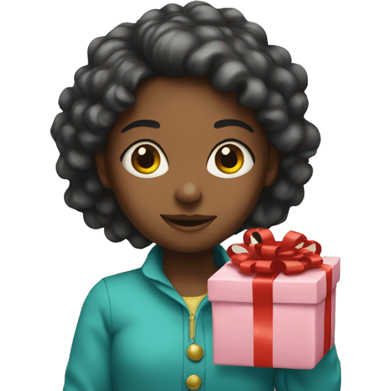 Girl holding a present emoji