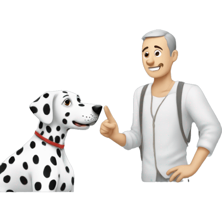 Dalmatian with man emoji