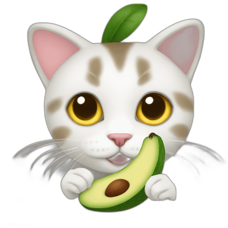 cat eating aguacate emoji