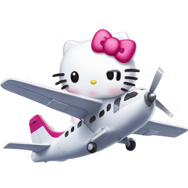 Hello kitty with flight  emoji