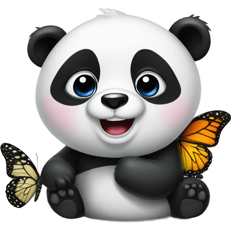 Panda with butterfly  emoji