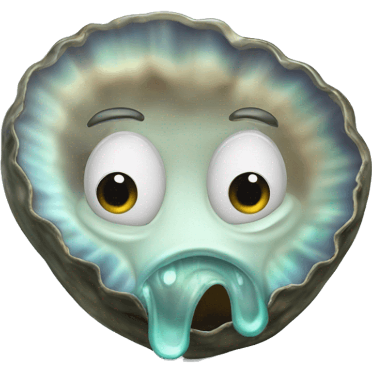 Abalone with a face screaming emoji