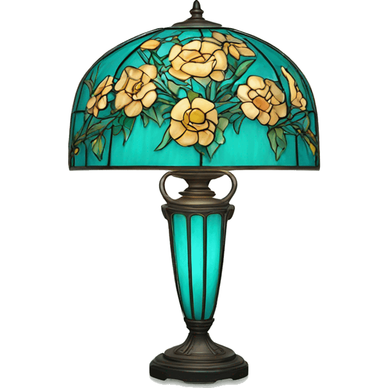 Tiffany lamp with flowers emoji