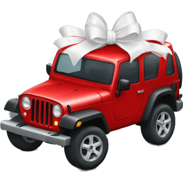 Red jeep white bow emoji