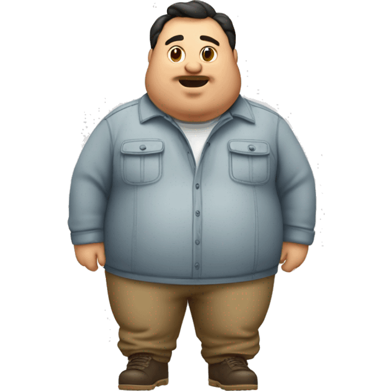 Fat man with Napapijri overshirt zoomin emoji