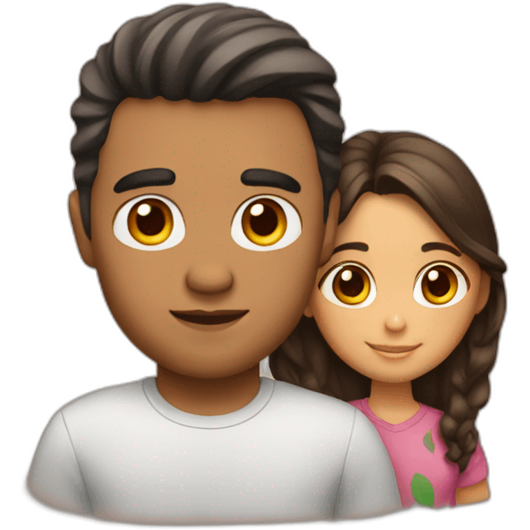 latino man and girl with brown hair emoji