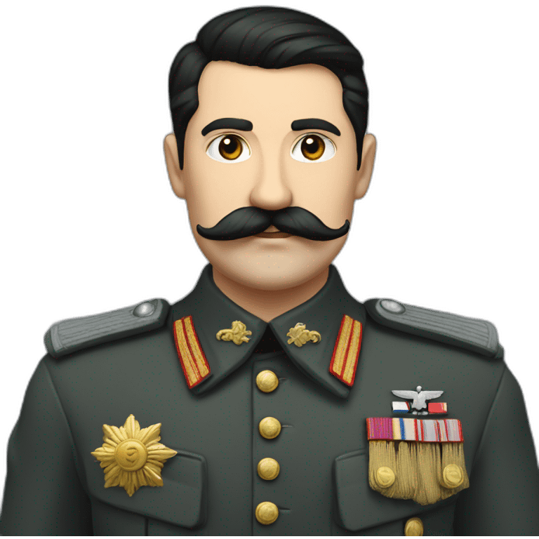 Moustache black haired russian officer ww2 emoji