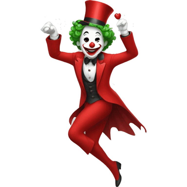 Dancing joker in red dress emoji