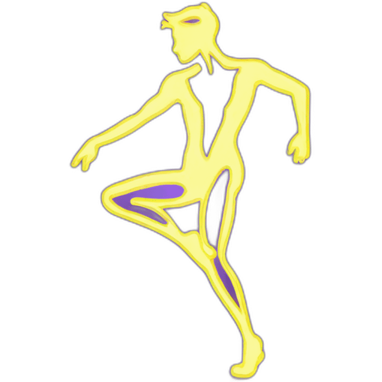 Sexy male silhouette dancer neon sign emoji