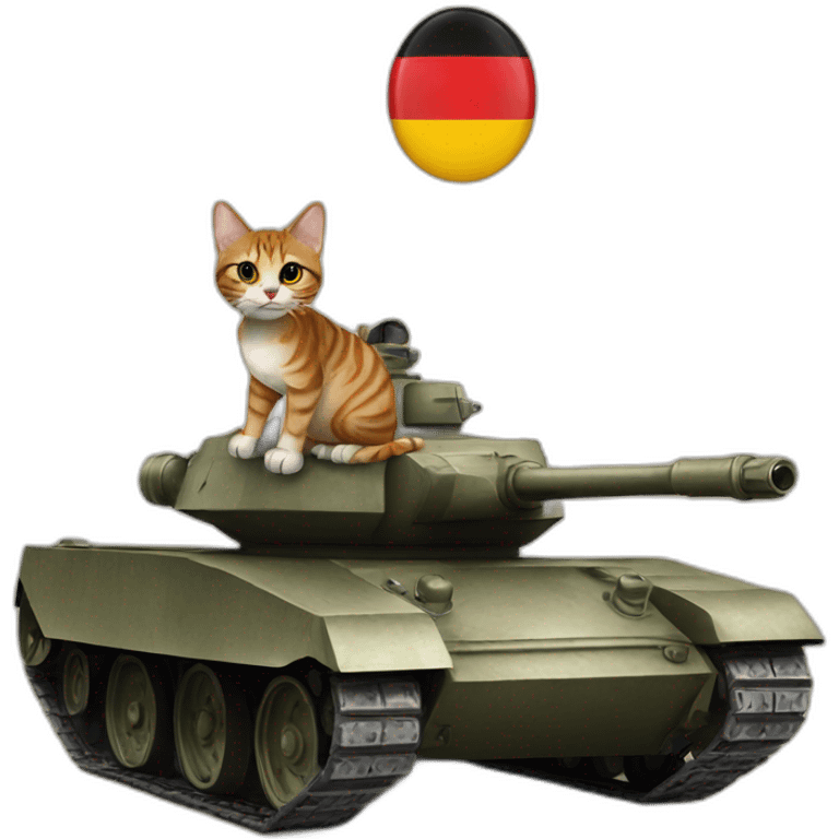 Cat with german helmet on a tank emoji