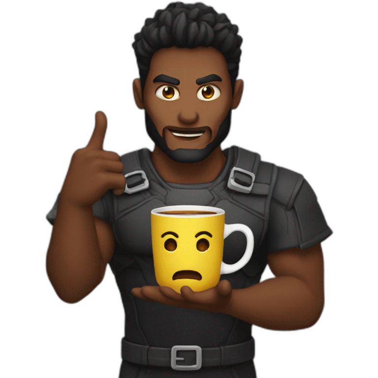 Demonio con taza en la mano emoji