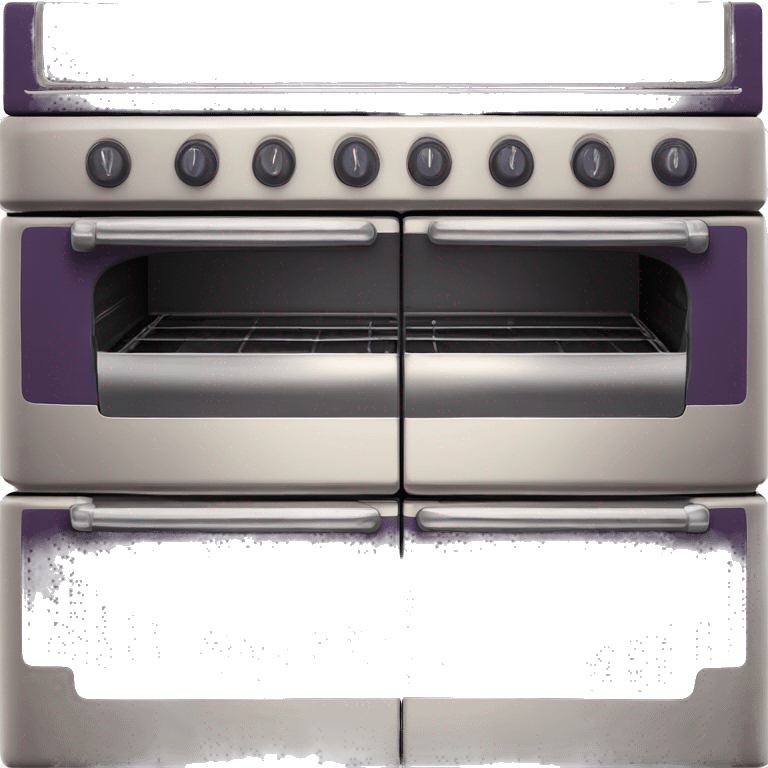 Realistic dark purple vintage stove with double oven emoji