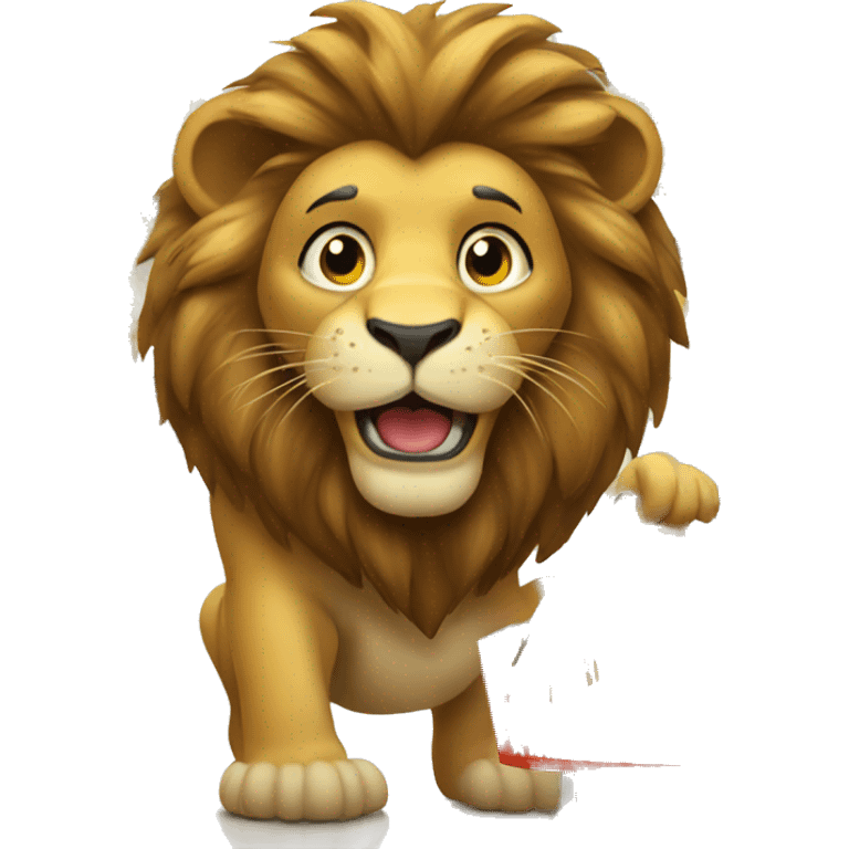 a Lion doing shoppin emoji