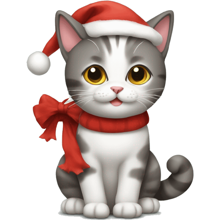 cat in christmas emoji