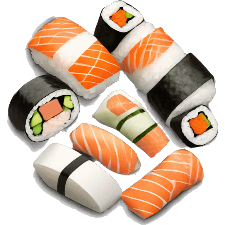 plate with sushi rolls  emoji